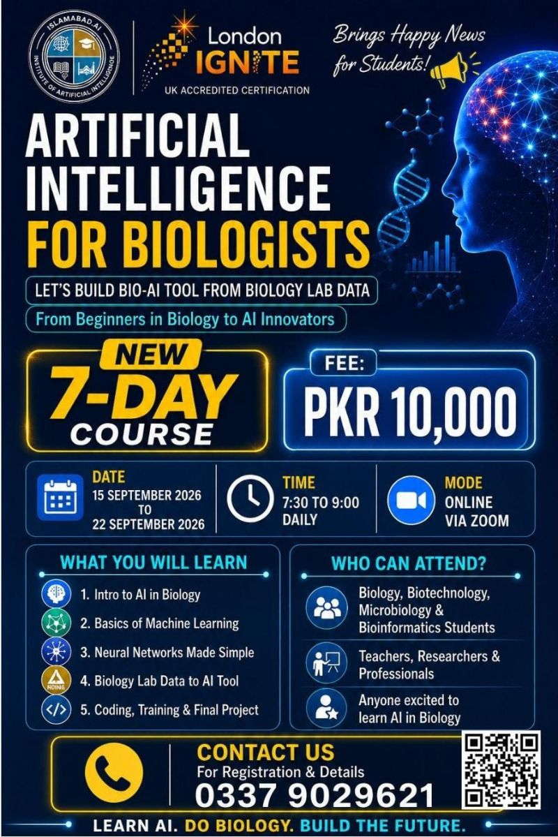 Artificial intelligence for biologists course poster