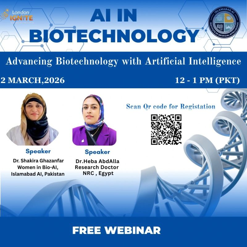 AI in Biotechnology webinar poster